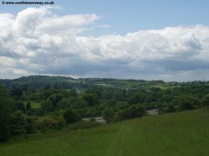 View from the field climbing towards the Downs